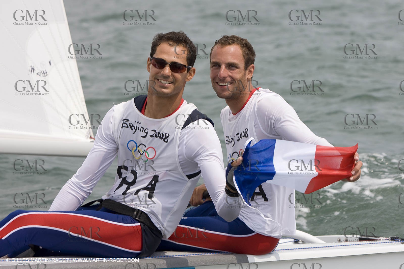 18 08 2008 - Qingdao (CHN) - 2008 Olympic games - Day 10 - Medal race 470 men, Charbnonnier Bausset bronze medal