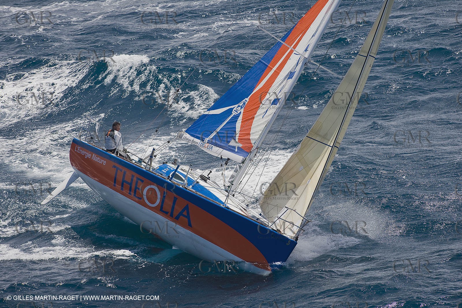 06-26-2007 - FIGARO II - THEOLIA - Skipper : Robert Nagy - Training off Marseille (south France) with strong wind conditions