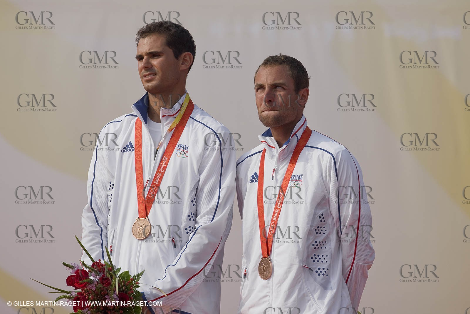 18 08 2008 - Qingdao (CHN) - 2008 Olympic games - Day 10 - Medal race 470 men, Charbnonnier Bausset bronze medal
