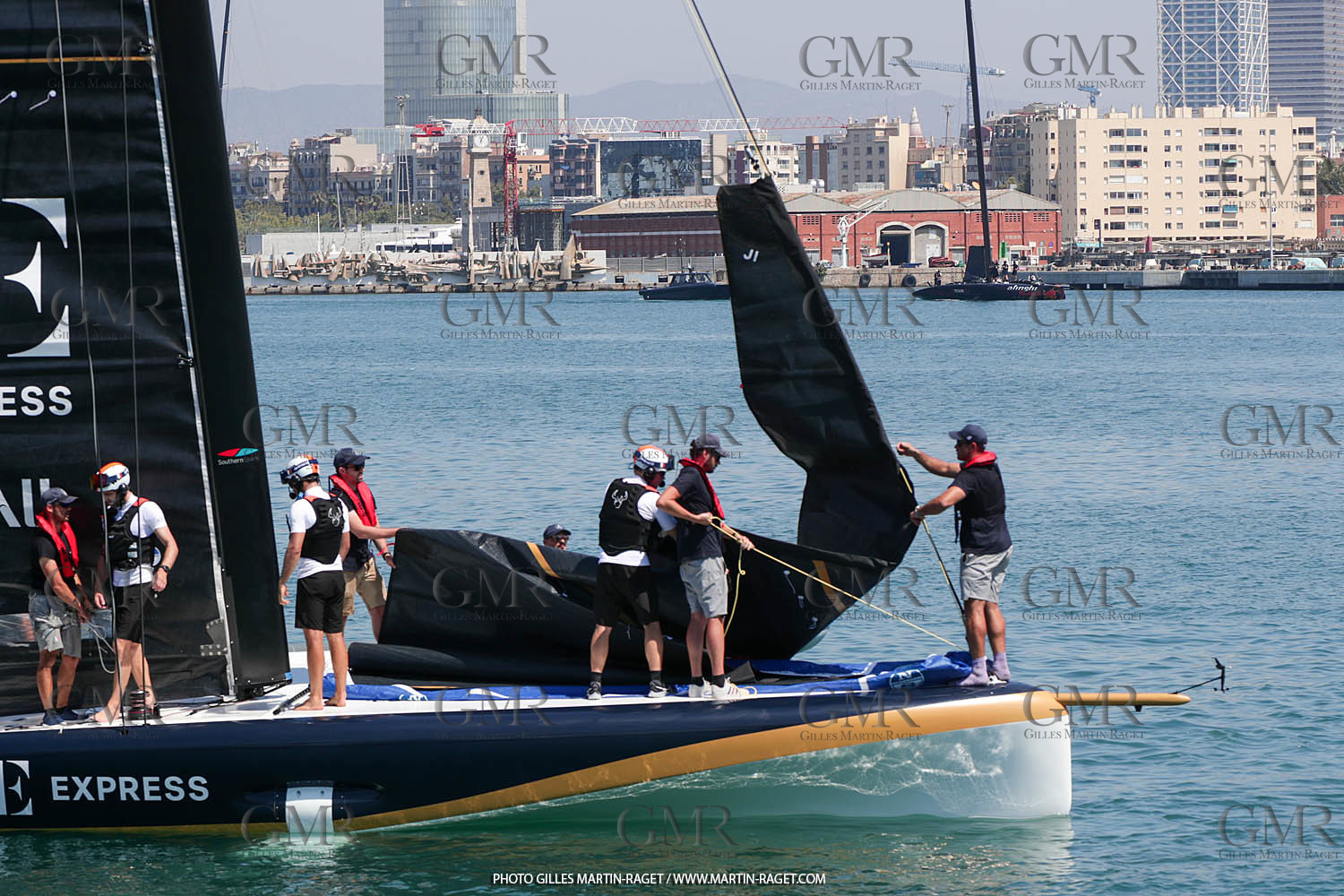 22 08 2023, Barcelona (ESP), 37th America's Cup, Orient Express Racing Team, AC 40 first training