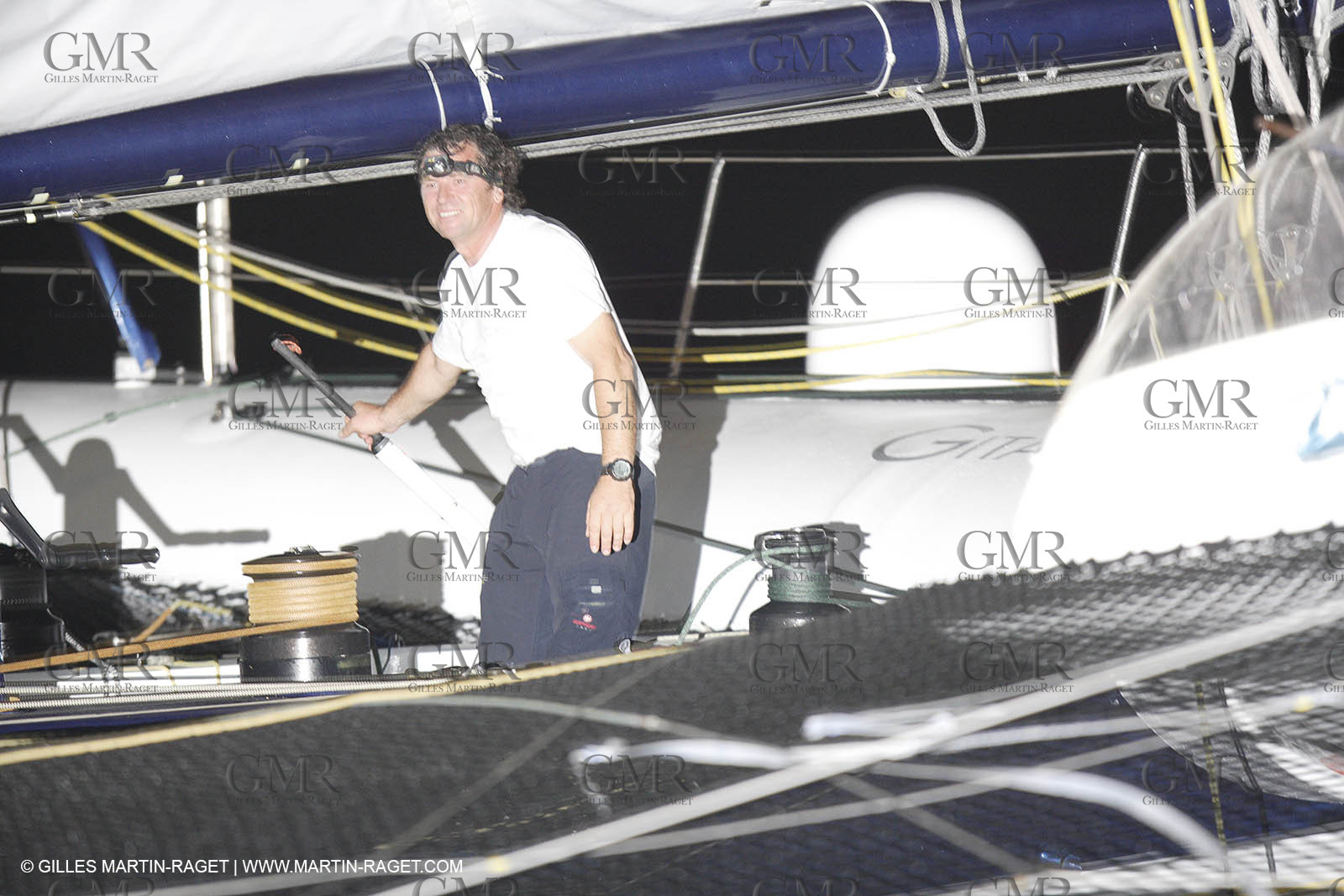 05 11 2006 - Pointe à Pitre Guadelupe (FRA) - Route du Rhum 2006 arrival - overall winner Lionel Lemonchois (Gitana 11)