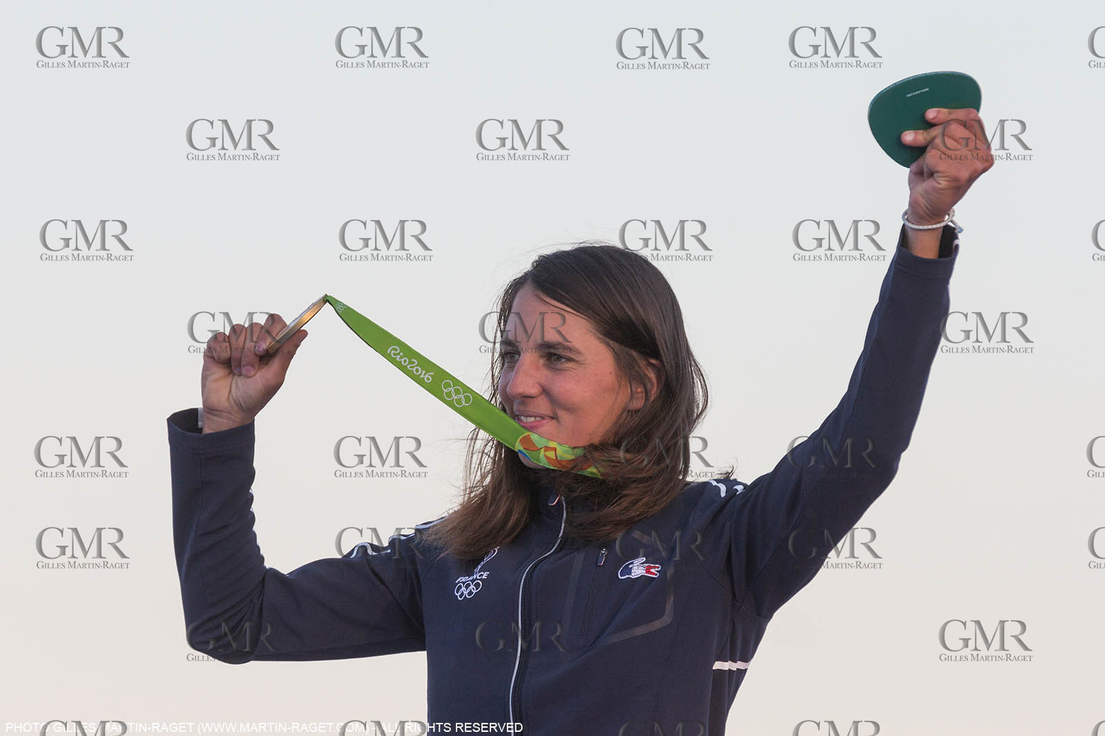 14 08 2016, Rio de Janeiro (BRA), 2016 Olympic Games, Sailing, RSX Women medal ceremony, Charline Picon (FRA)