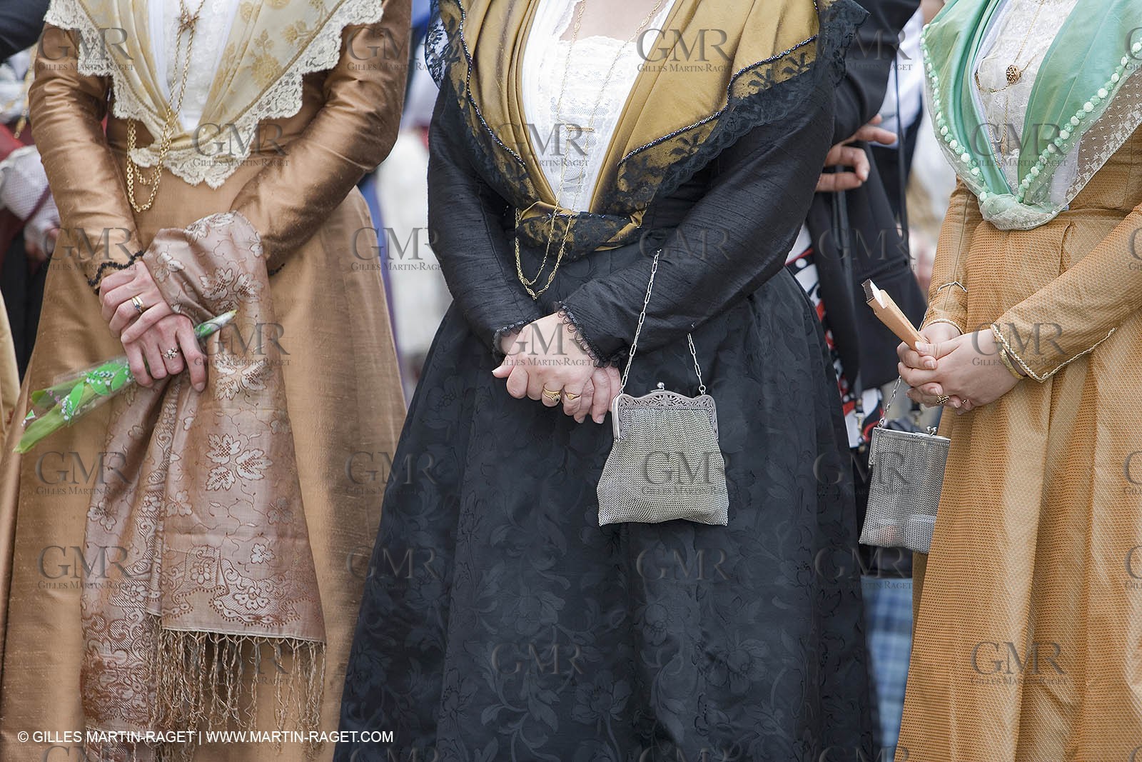 Arlésiennes in costume - Gardians (cow-boys) celebration - Arles