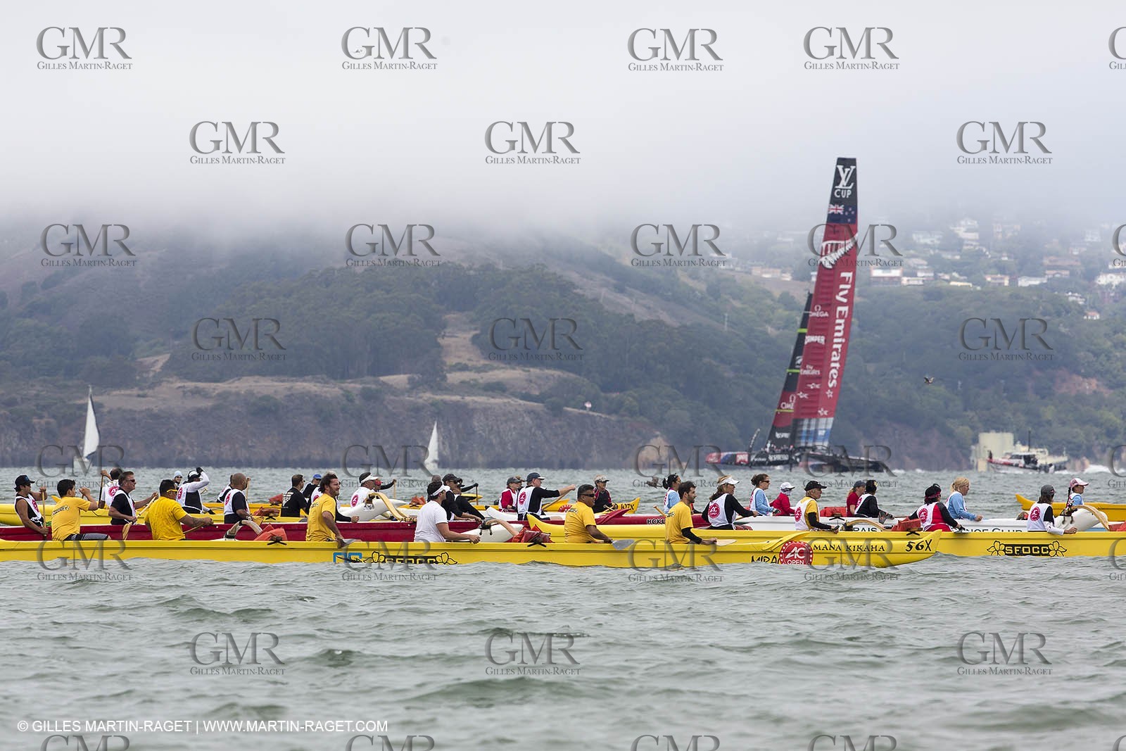 10 08 2013 - San Francisco (USA,CA) - 34th America's Cup - AC Open - Outrigger Canoe Races et Hula Danceperformance at Marina Green Village