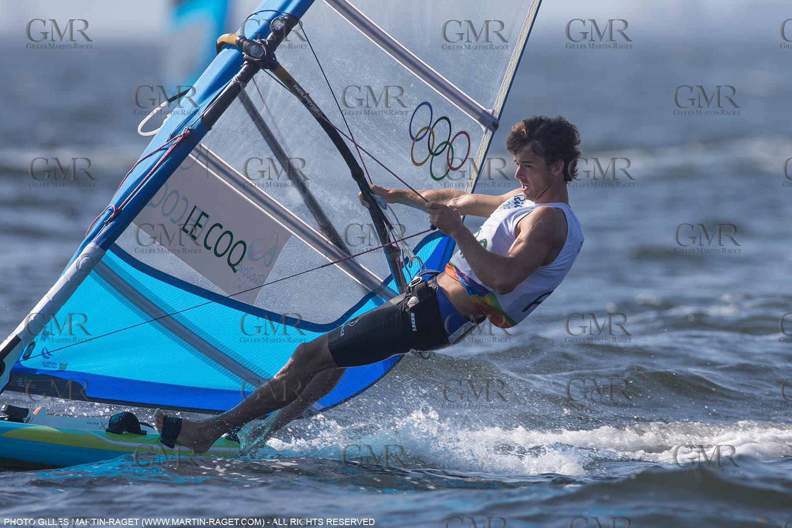 14 08 2016, Rio de Janeiro (BRA), 2016 Olympic Games, Sailing, RSX Men Medal race, Pierre Le Coq (FRA), bronze medalist