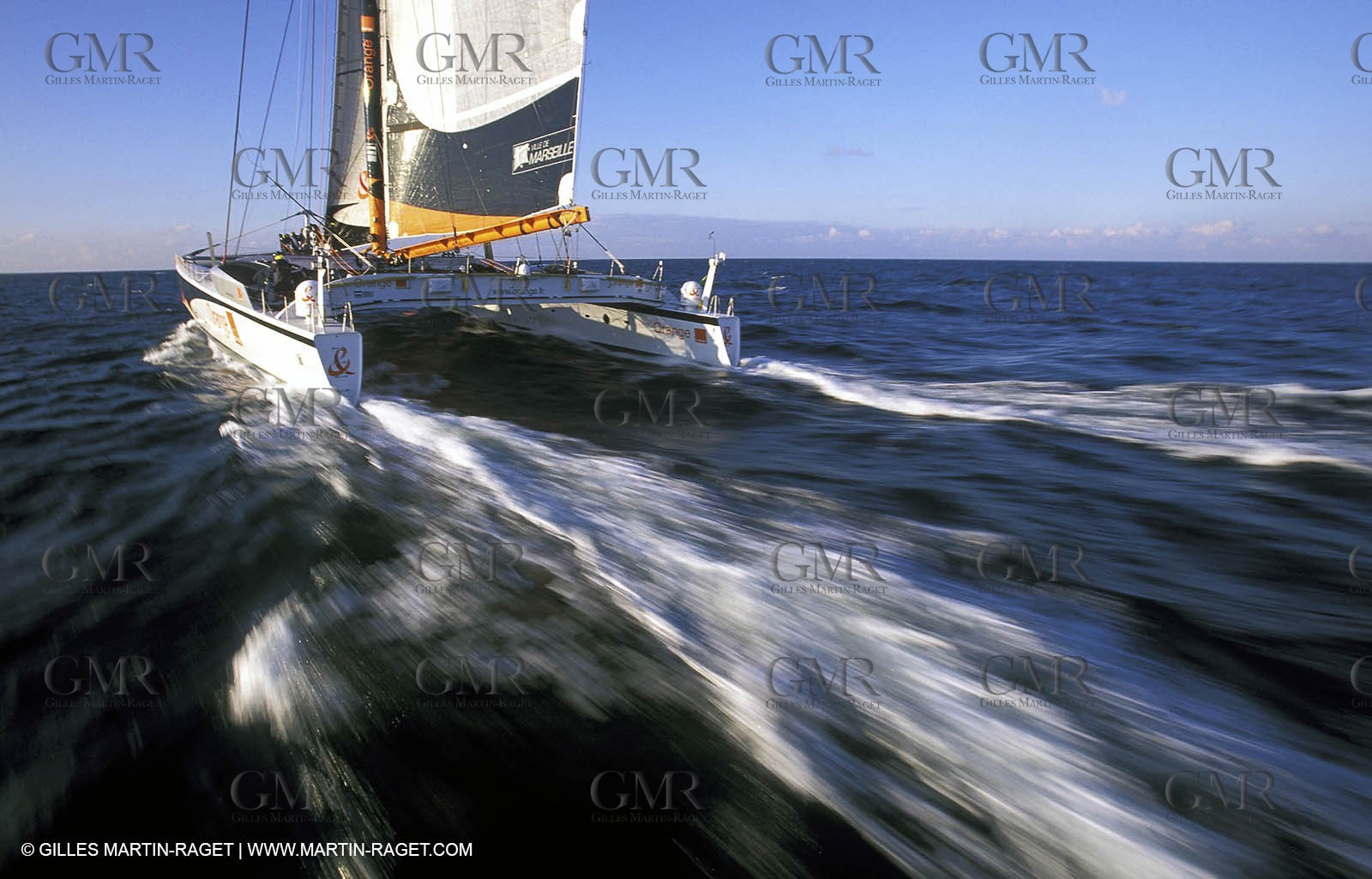 Orange II - 2004 Jules Verne Trophy - Ouessant - first starting line crossing