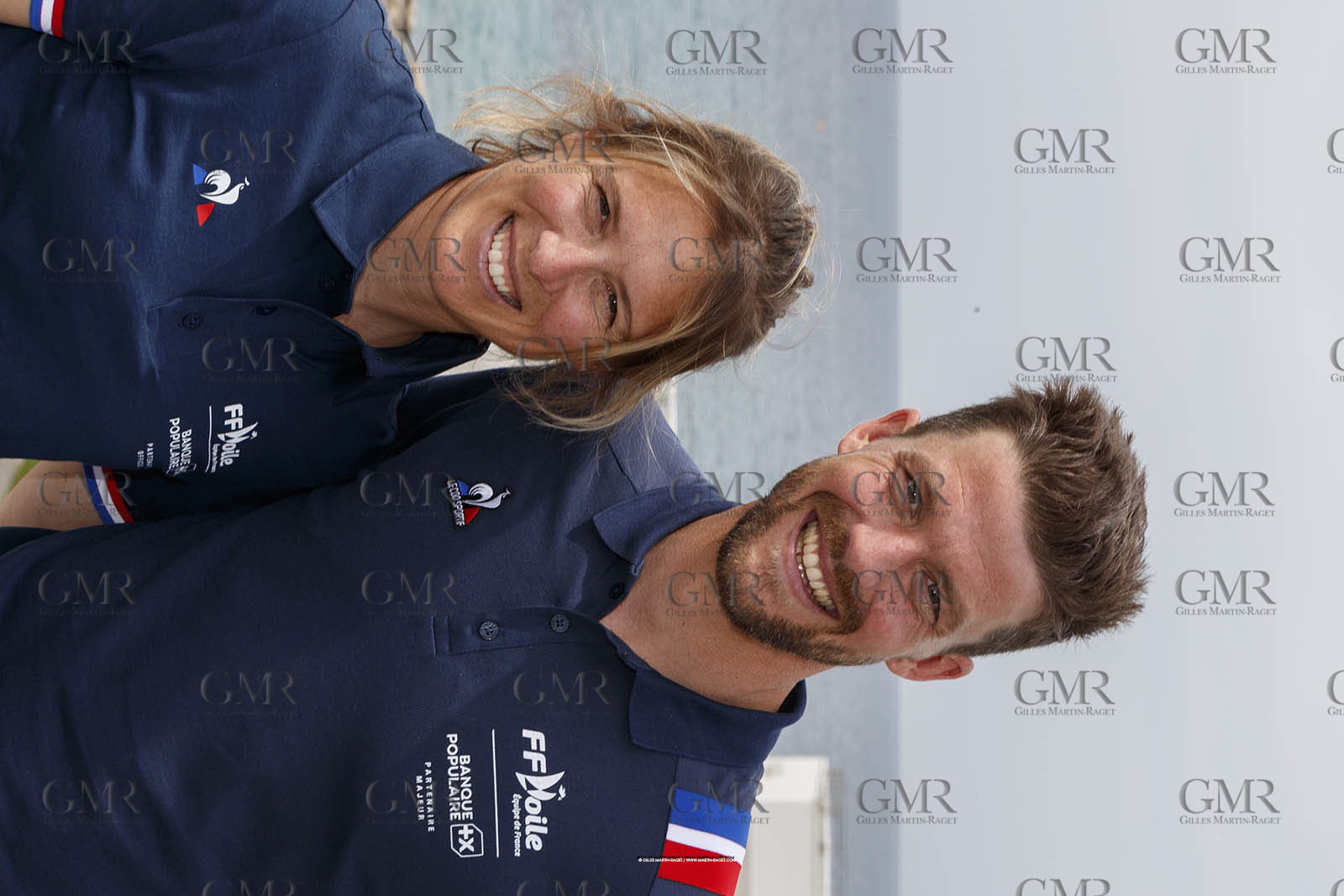 15 04 2024, Marseille (FRA), présentation des sélectionnés olympiques français en voile pour les Jeux Olympiques de Paris 2024. Camille Lecointre-Jeremie Mion