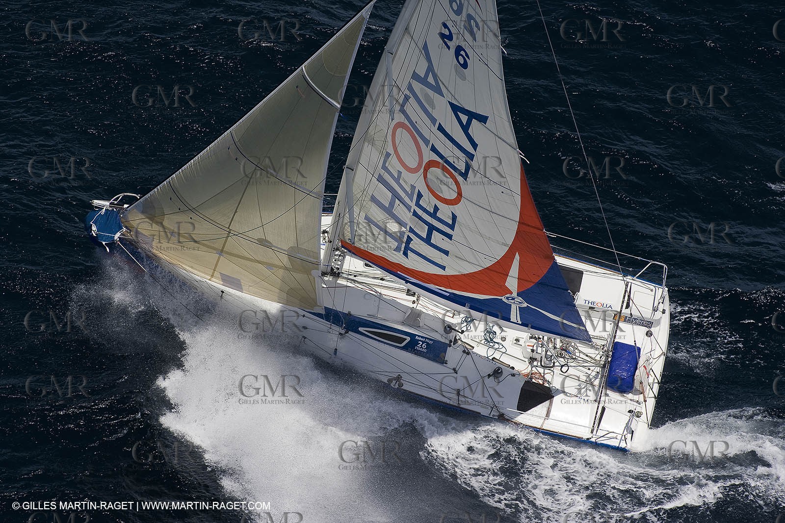 06-26-2007 - FIGARO II - THEOLIA - Skipper : Robert Nagy - Training off Marseille (south France) with strong wind conditions