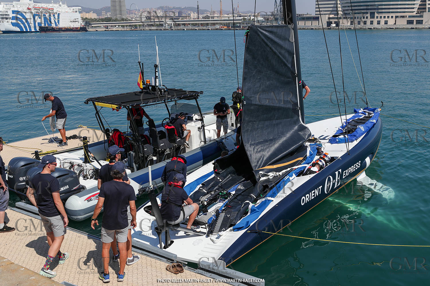 22 08 2023, Barcelona (ESP), 37th America's Cup, Orient Express Racing Team, AC 40 first training