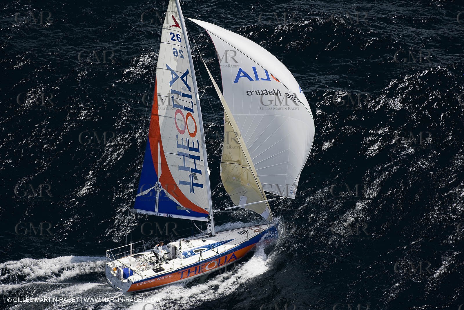 06-26-2007 - FIGARO II - THEOLIA - Skipper : Robert Nagy - Training off Marseille (south France) with strong wind conditions