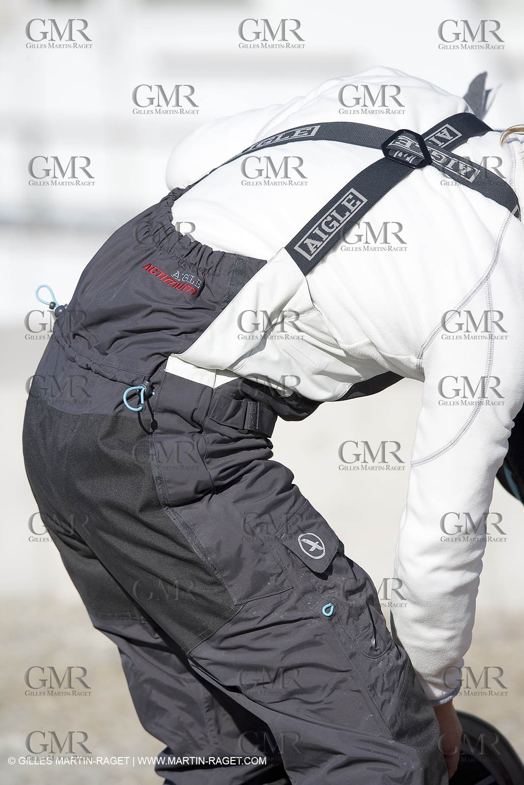 28 09 2007 - Marseille (FRA, 13) - Aigle Marine weather clothing showed in action by salors Marc Emig et Luce Molinier