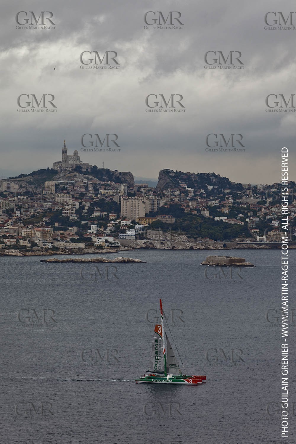 05 14 09 - Marseilles - Mediterranean Record - Groupama 3 - Franck Cammas - G Class - Start from Marseilles to Carthage (Tunisia)