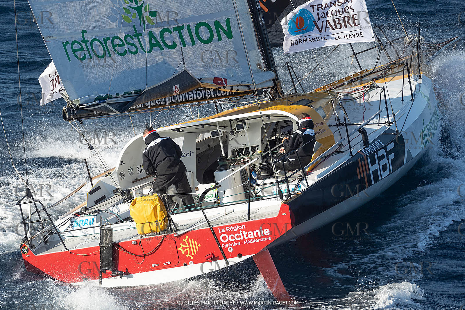 27 08 2021, Marseille (FRA), Transat Jacques Vabre 2021, Class 40, HBF-Reforest'Action (Kito de Pavant, Gwen Gbick)