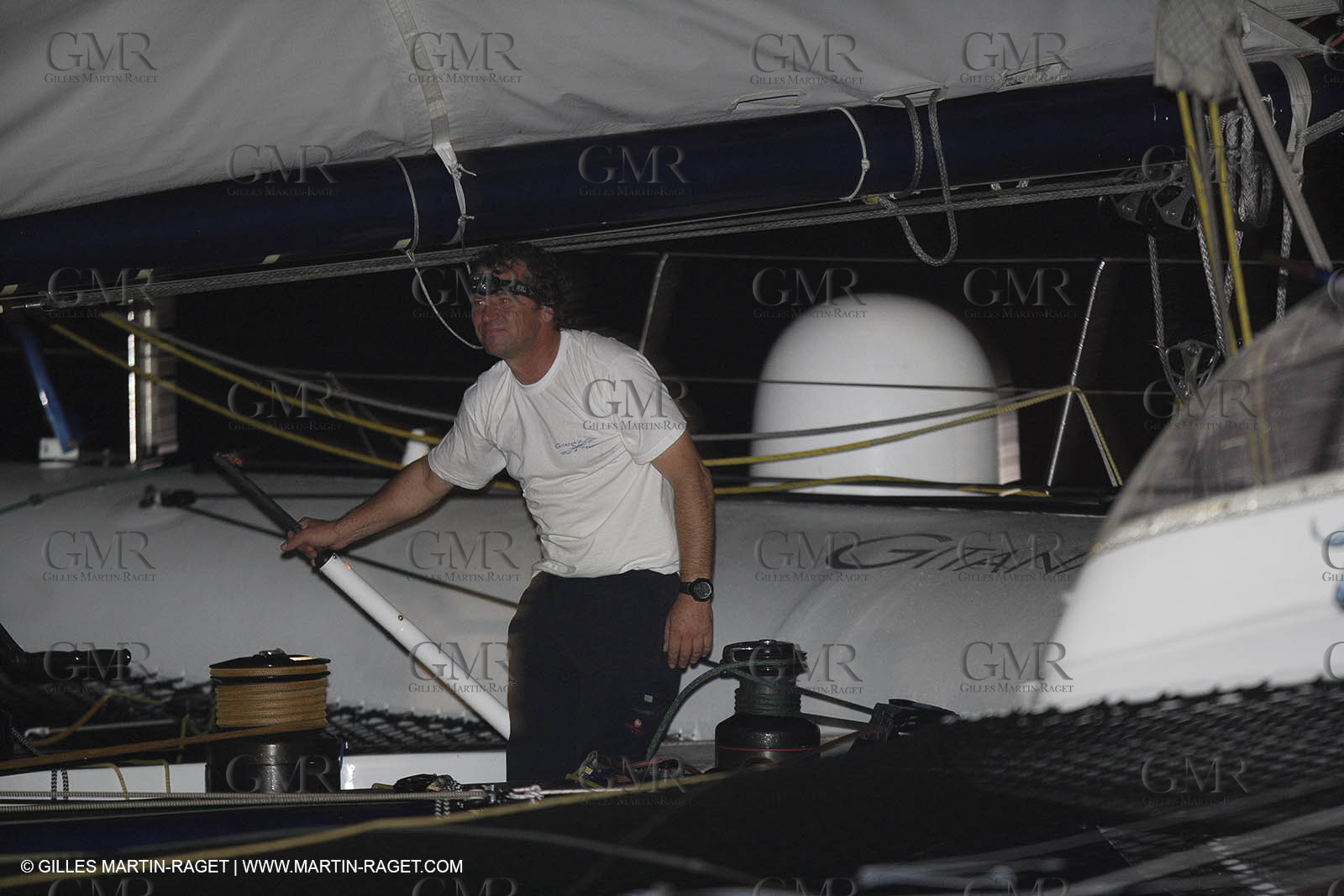 05 11 2006 - Pointe à Pitre Guadelupe (FRA) - Route du Rhum 2006 arrival - overall winner Lionel Lemonchois (Gitana 11)