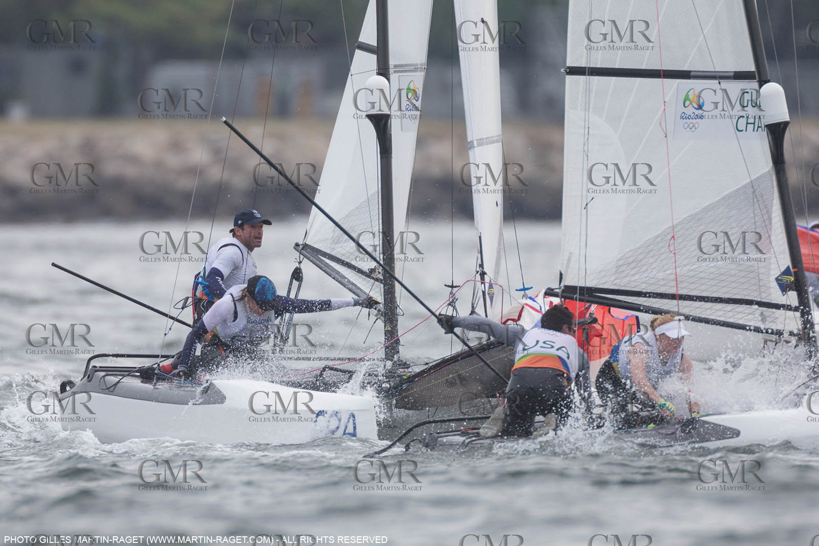16 08 2016, Rio de Janeiro (BRA), 2016 Olympic Games, Sailing, Nacra 17, Billy Besson, Marie RIou