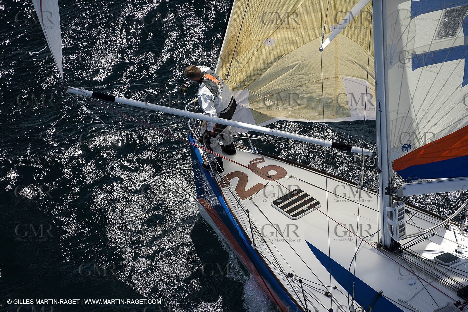 06-26-2007 - FIGARO II - THEOLIA - Skipper : Robert Nagy - Training off Marseille (south France) with strong wind conditions