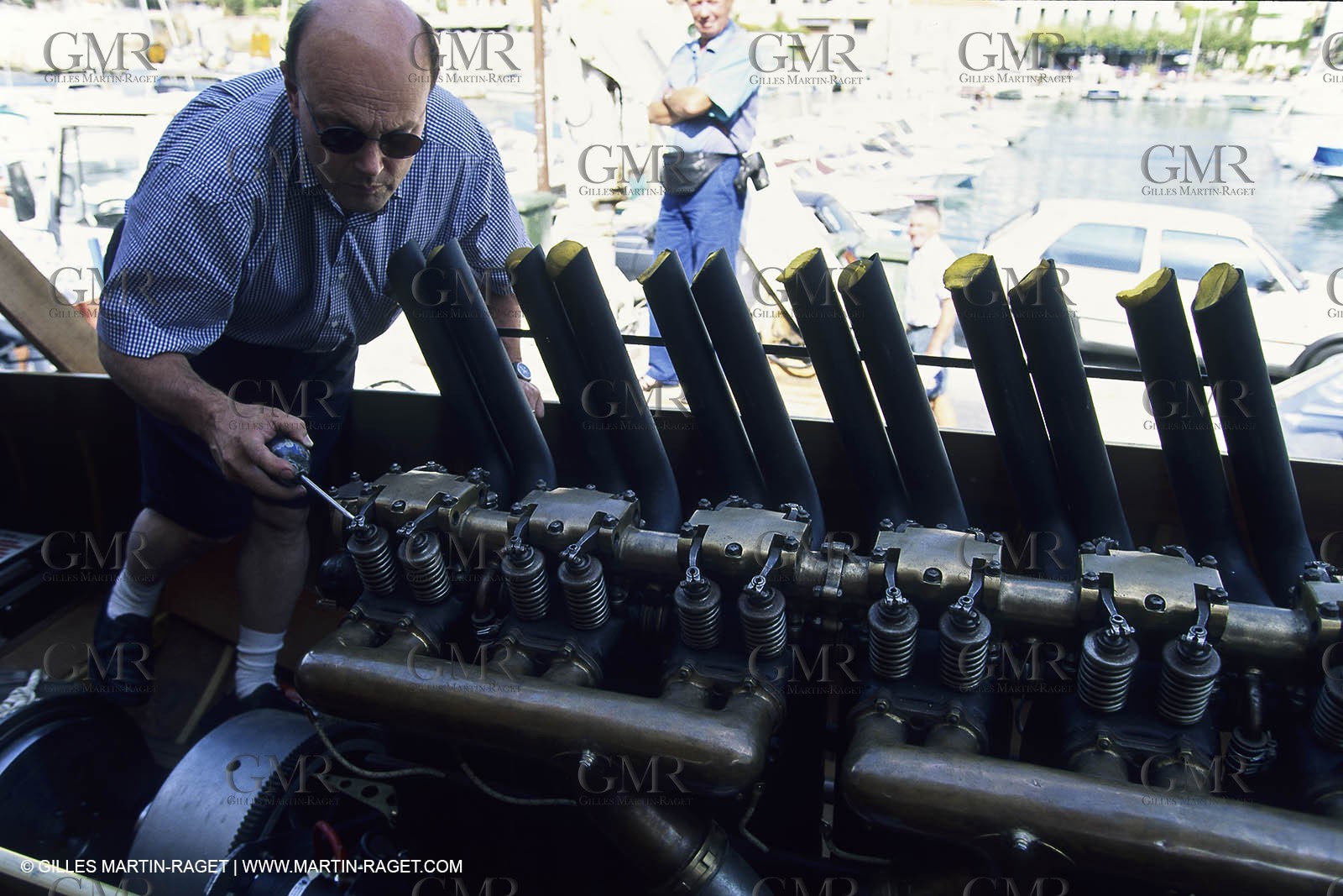 motor boats, claissc runabouts, cefit or Sagitta at Trapani boatyard (Cassis, FRA,13)