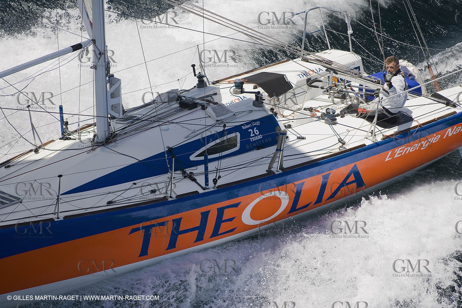 06-26-2007 - FIGARO II - THEOLIA - Skipper : Robert Nagy - Training off Marseille (south France) with strong wind conditions