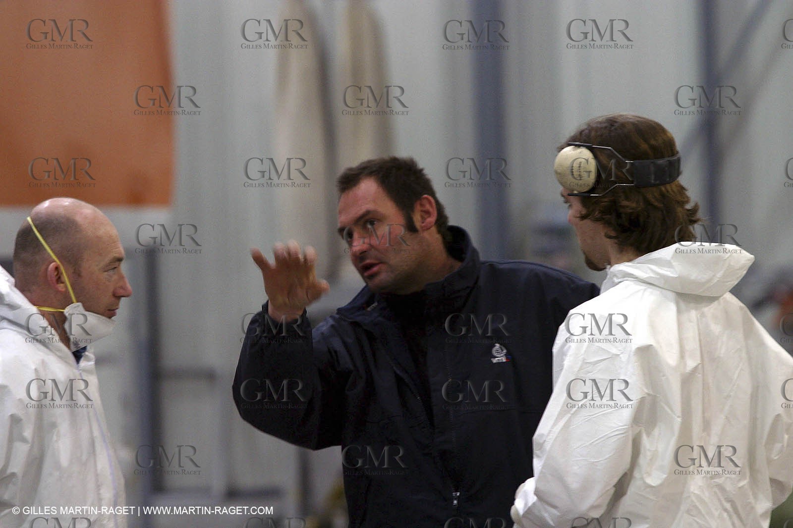Vannes - Multiplast Boatyard - Orange II going out of the shed