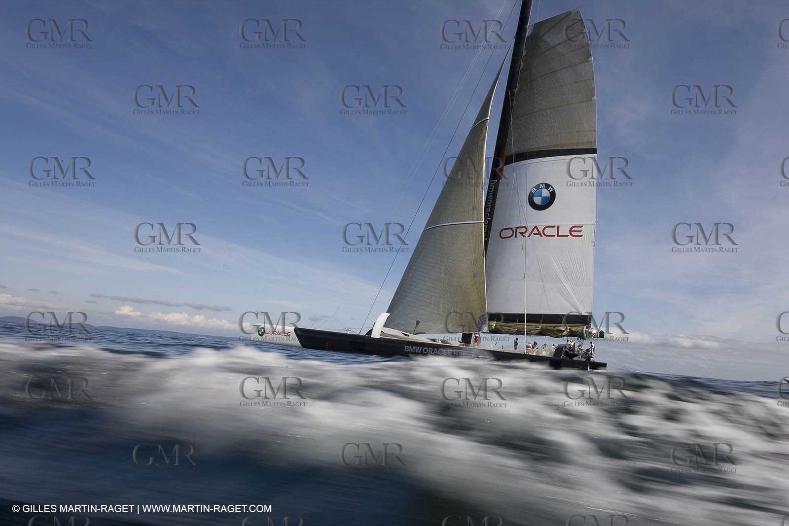 02 09 2008 - Anacortes (WA, USA) - America's Cup - BMW ORACLE Racing - 90 ft trimaran first sea trials