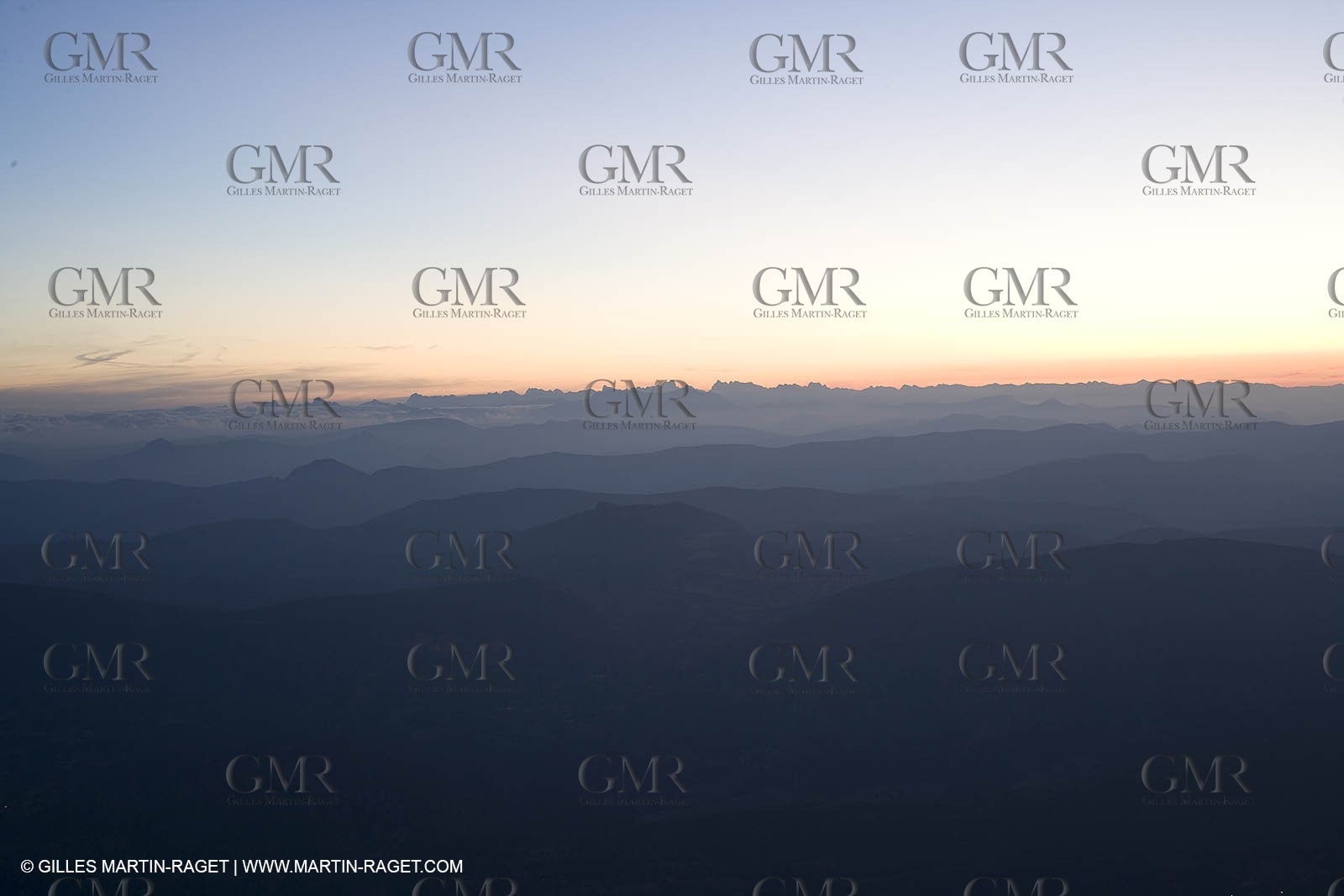 01 09 2007 - Mount Ventoux summit - view toward north and east with Haute Provence and south Alps (Oisans chain)