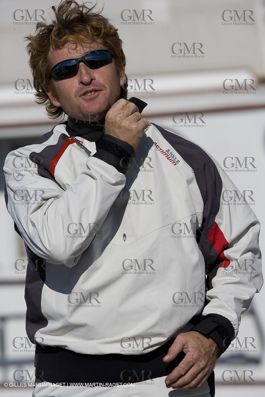 28 09 2007 - Marseille (FRA, 13) - Aigle Marine weather clothing showed in action by salors Marc Emig et Luce Molinier