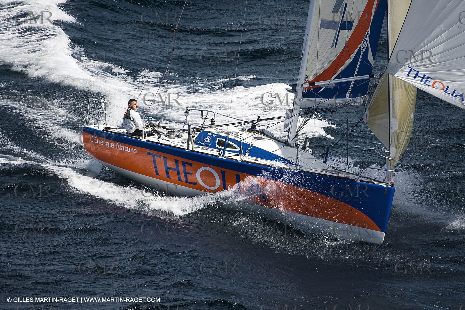 06-26-2007 - FIGARO II - THEOLIA - Skipper : Robert Nagy - Training off Marseille (south France) with strong wind conditions