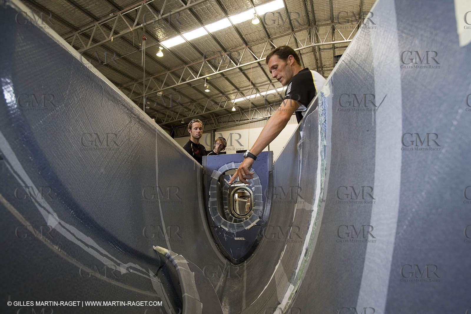 Sydney, Australia, Thomas Coville trimaran Sodebo building at Boat Speed