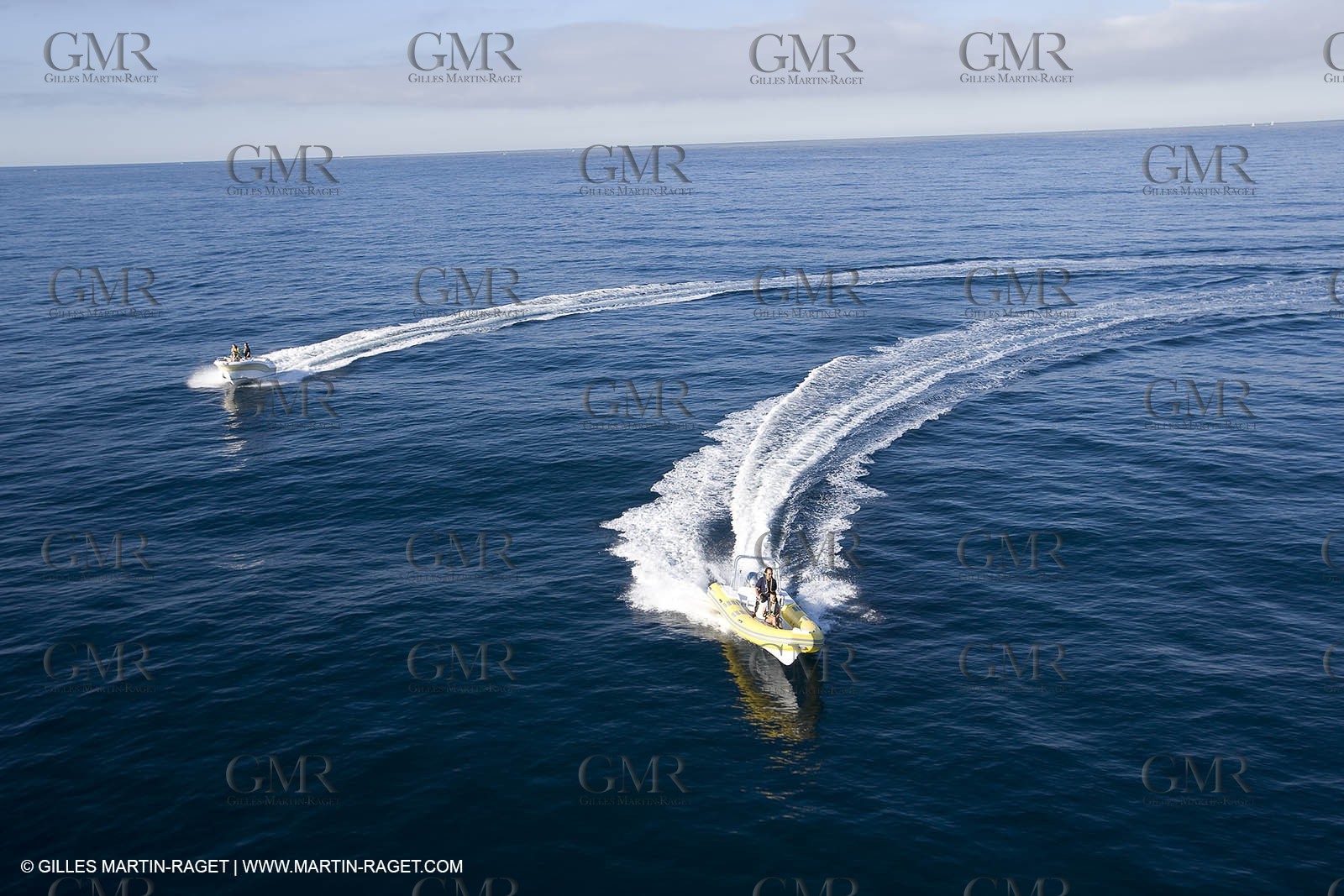 Motor boat running