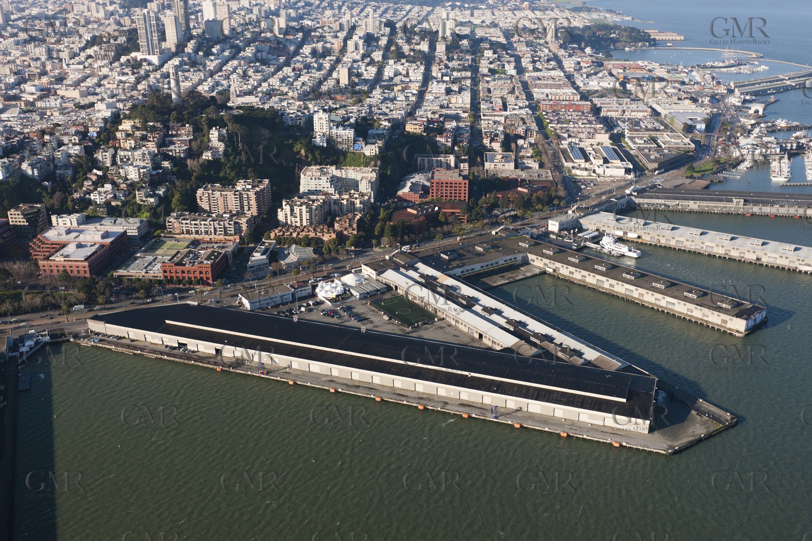 05 01 2011 - San Francisco (USA, CA) - 34th America's Cup - San Francisco waterfront - Piers 27-29 (triangle shape)