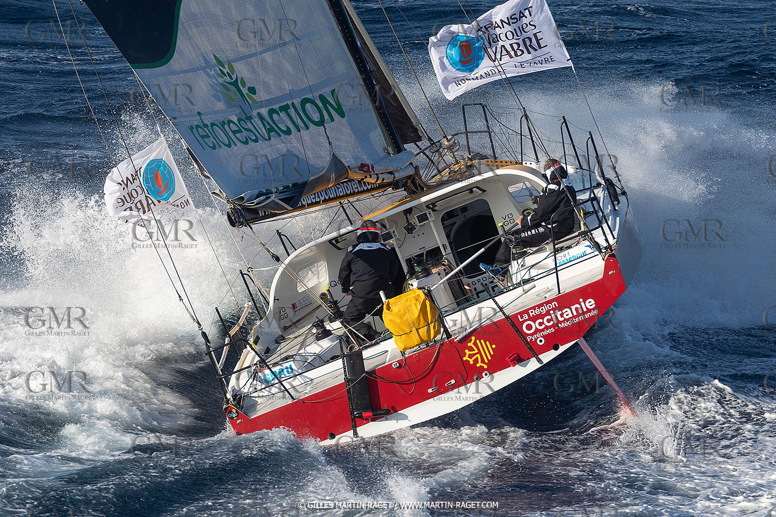 27 08 2021, Marseille (FRA), Transat Jacques Vabre 2021, Class 40, HBF-Reforest'Action (Kito de Pavant, Gwen Gbick)
