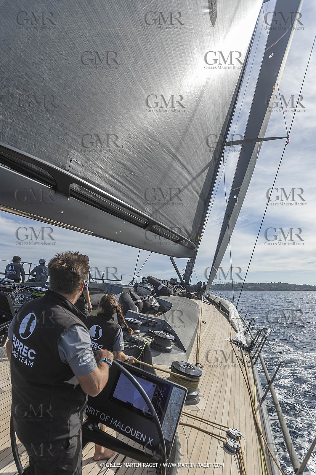 03 10 2022, Saint-Tropez (FRA,83), Voiles de Saint-Tropez 2022,  entraînement des maxis, A bord de Sipirit of Malouen X