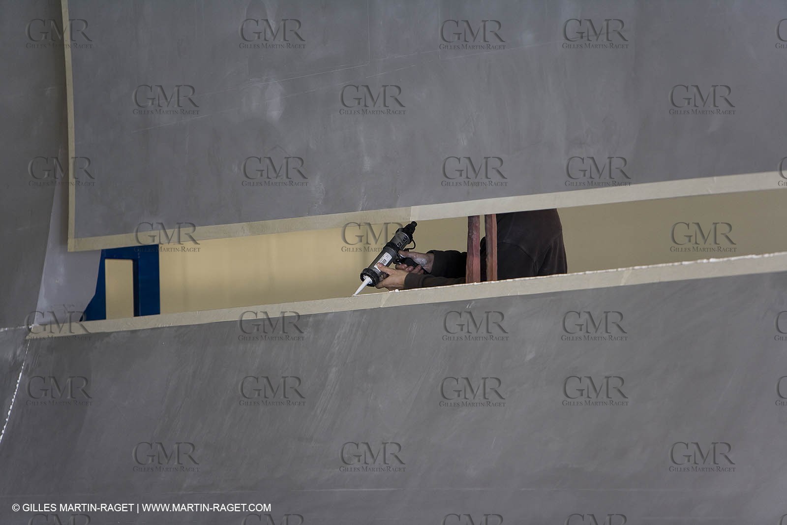 22 01 2008 - La Ciotat (FRA, 13) - Construction of cruising catamaran Nahema at H2X boatyard - Mould construction