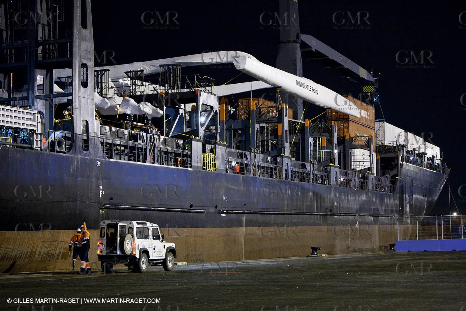 04 01 2010 - Valencia (ESP) - 33rd America's Cup - BMW ORACLE Racing - Arrival of Oceanlady in the port of Valencia