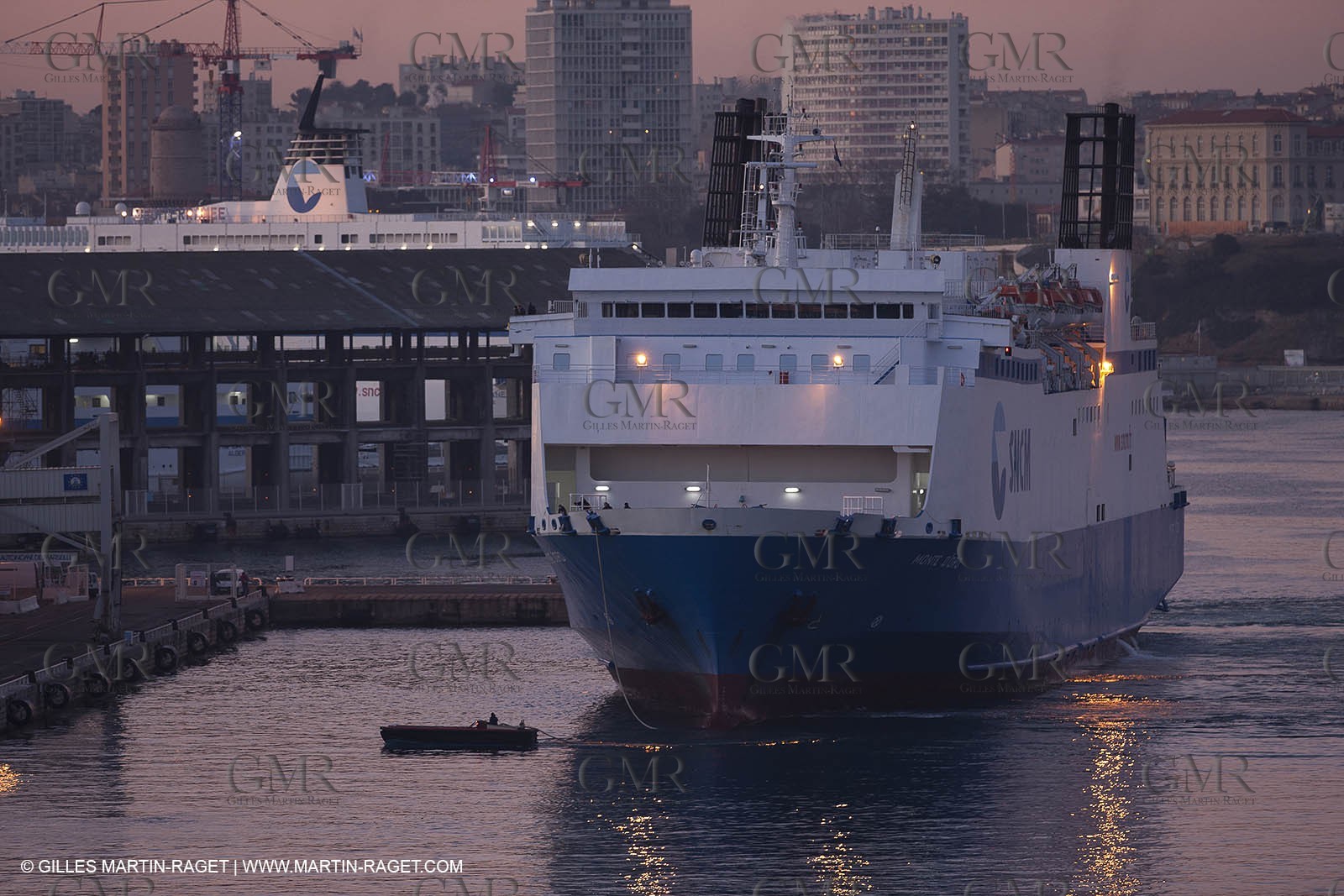 17 02 2012 - Marseille (FRA,13) - Arrival in Marseille harbour onboard ferry Piana (La Meridionale Corp.)