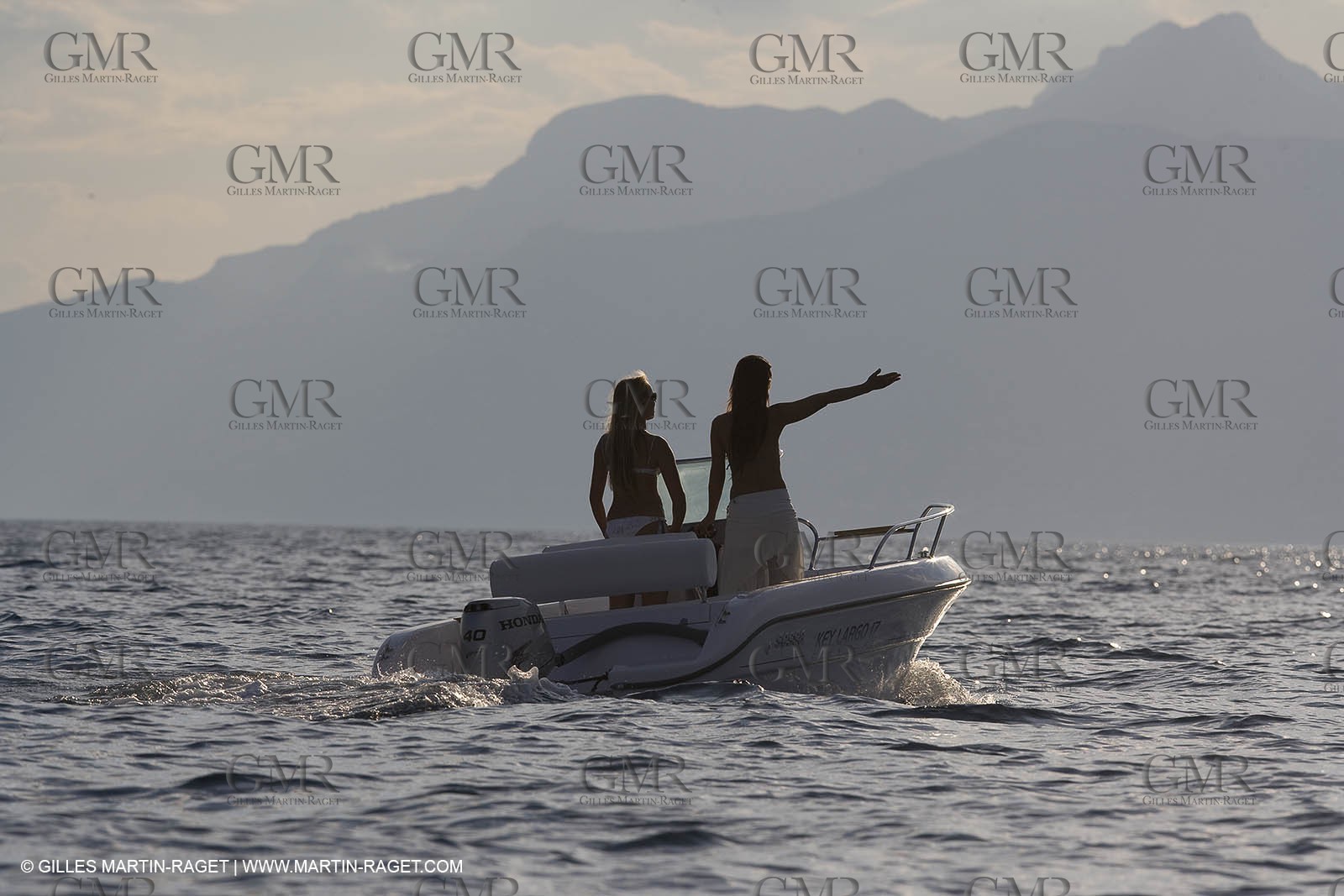 Motor boat running