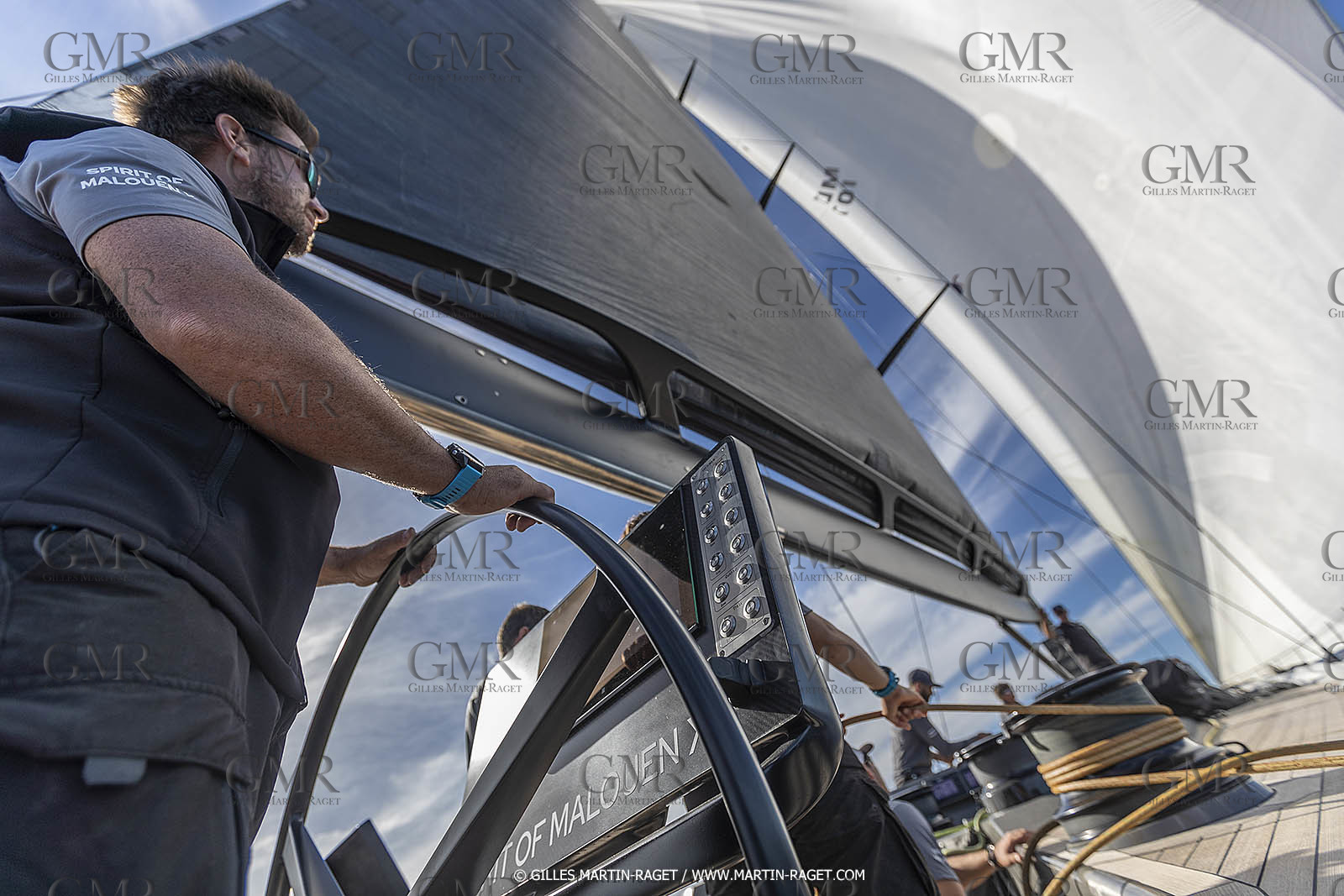 03 10 2022, Saint-Tropez (FRA,83), Voiles de Saint-Tropez 2022,  entraînement des maxis, A bord de Sipirit of Malouen X