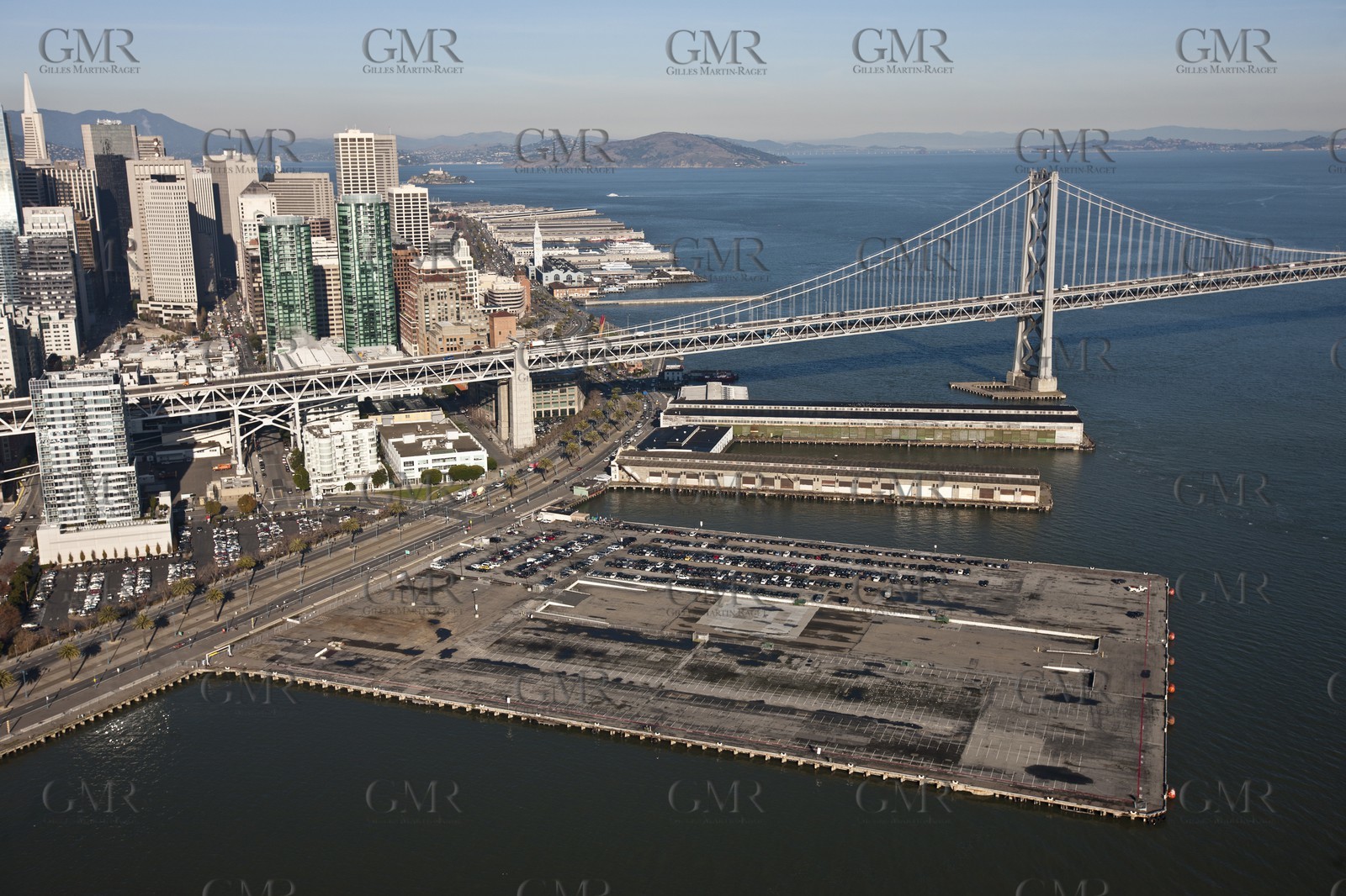 05 01 2011 - San Francisco (USA, CA) - 34th America's Cup - San Francisco waterfront  - Piers 26 (closest to bridge), Piers28, Piers 30-32