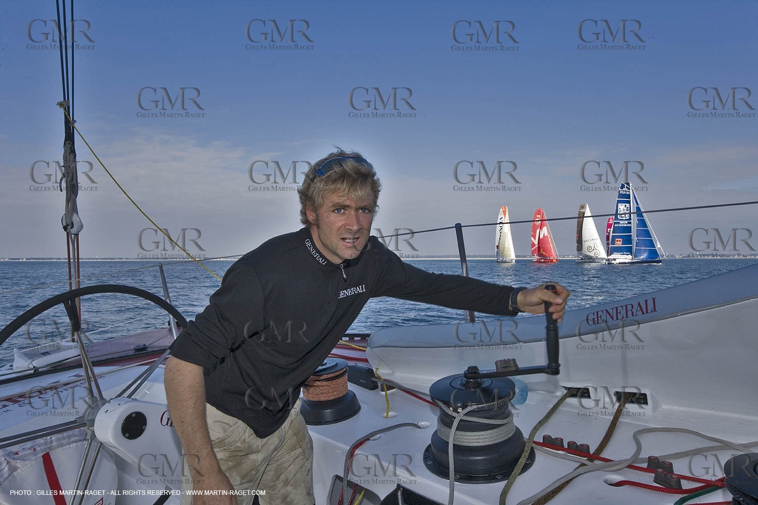 11 10 2007 - Bénodet (Fra, 29) - Monocoques IMOCA - Transat Jacques Vabre - A bord de GENERALI avec Yann Eliès et Sébastien Audigane