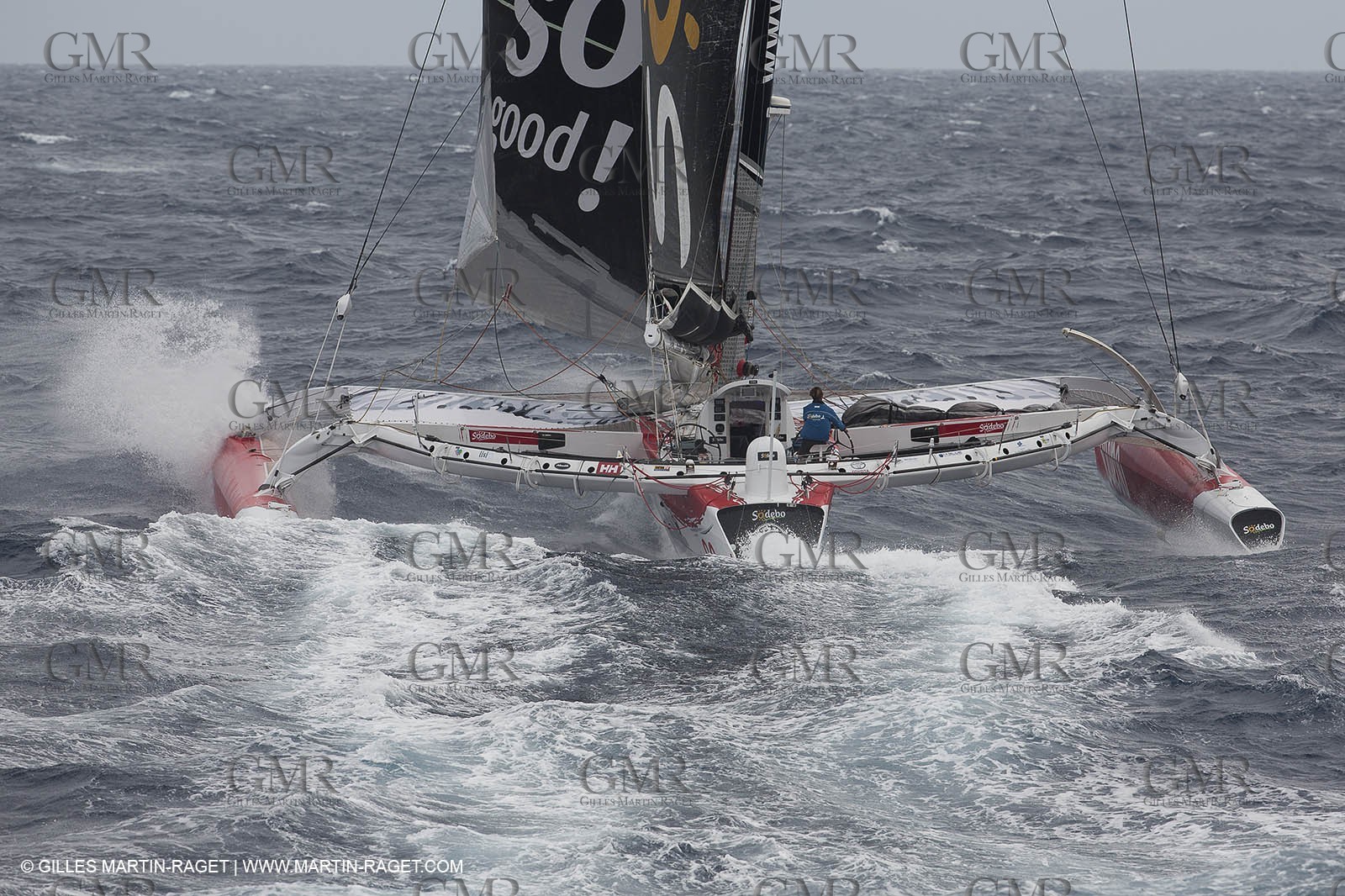 12 09 2012 - Marseille (FRA,13) - Trimaran Sodebo - Thomas Coville - Trans Mediterranée record attempt.