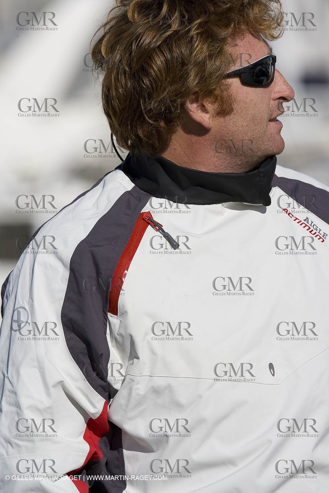 28 09 2007 - Marseille (FRA, 13) - Aigle Marine weather clothing showed in action by salors Marc Emig et Luce Molinier