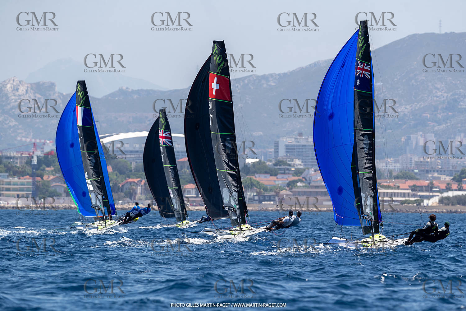 16 07 2023, Marseille, (FRA), Paris 2024 Olympic Games 2024 Sailing Test Event, Day 8, Medal race 49er Men