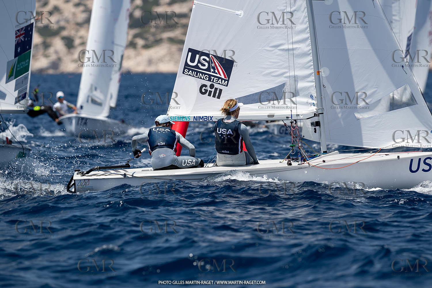 09 07 2023, Marseille (FRA), Paris 2024 Sailing Test Event, Race Day 1, 470