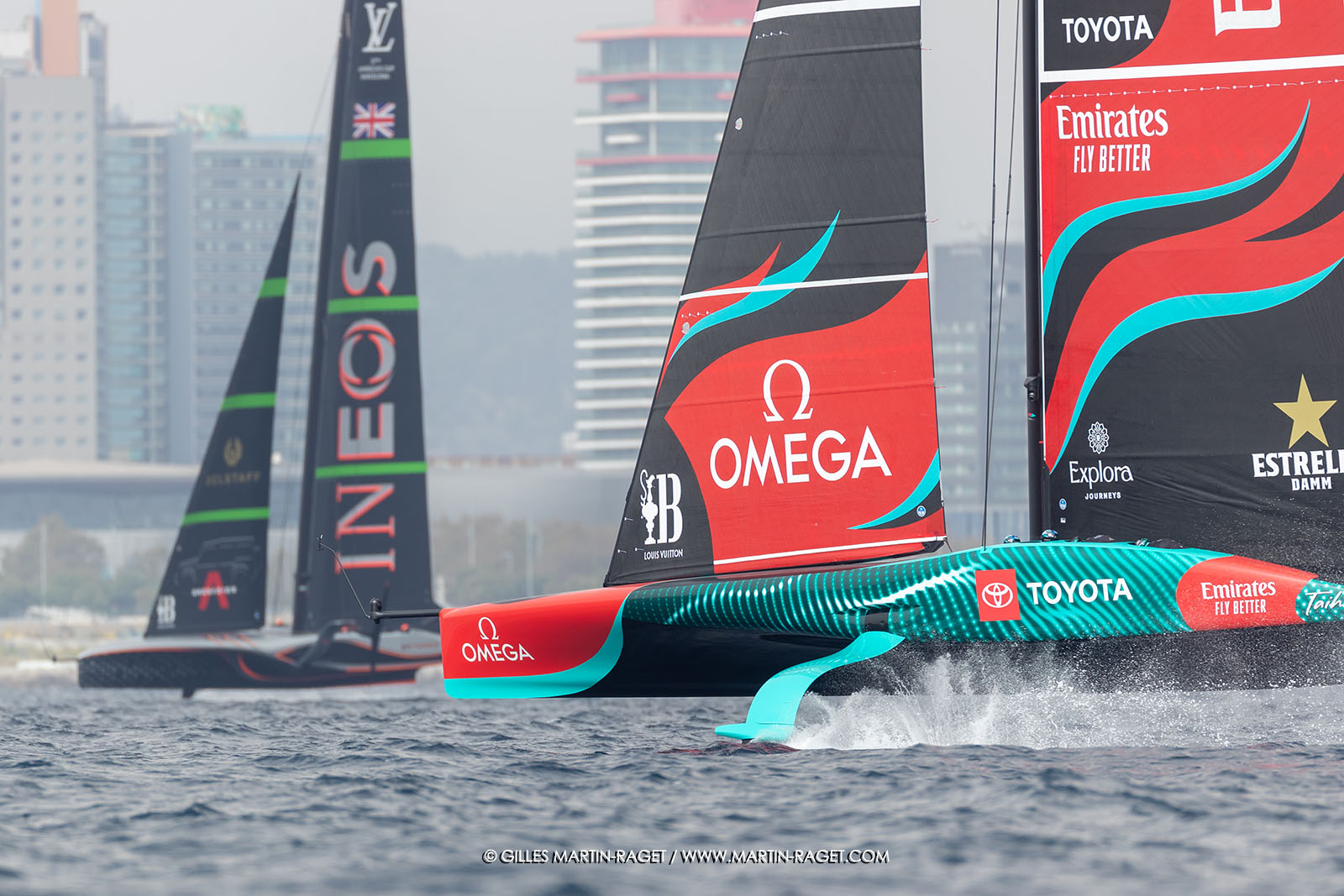 14 10 2024, Barcelona (ESP), Louis Vuitton 37th America's Cup, Final Match, Race Day 3, Raace 4