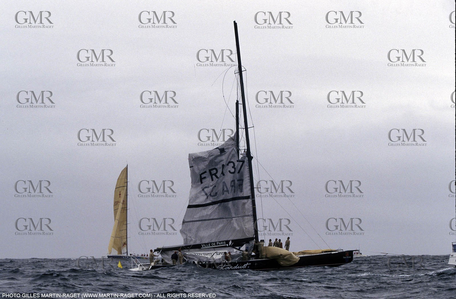 America's cup - San Diego 1995 - Défi français - Broken mast France 3