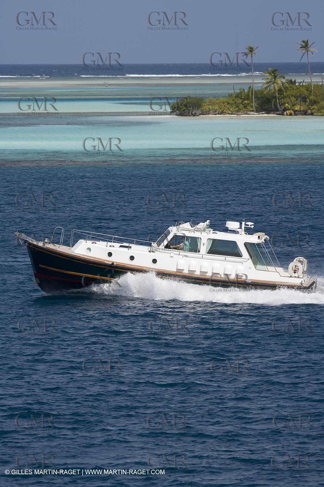 Motor boat running
