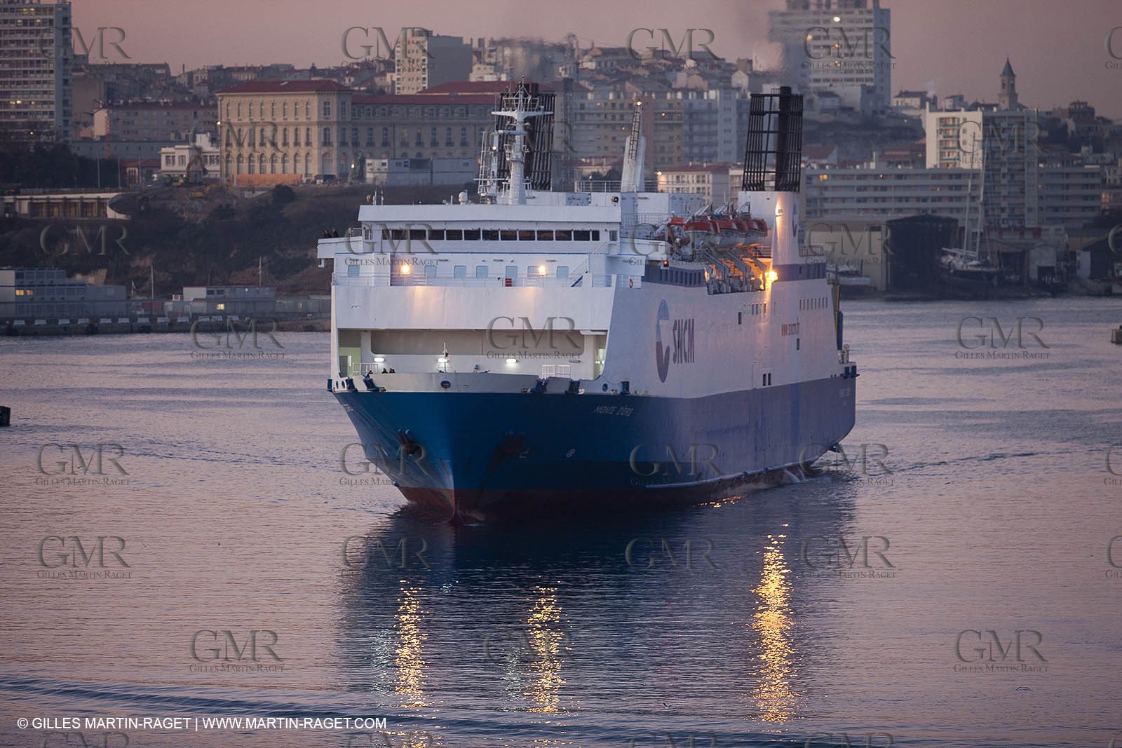 17 02 2012 - Marseille (FRA,13) - Arrival in Marseille harbour onboard ferry Piana (La Meridionale Corp.)