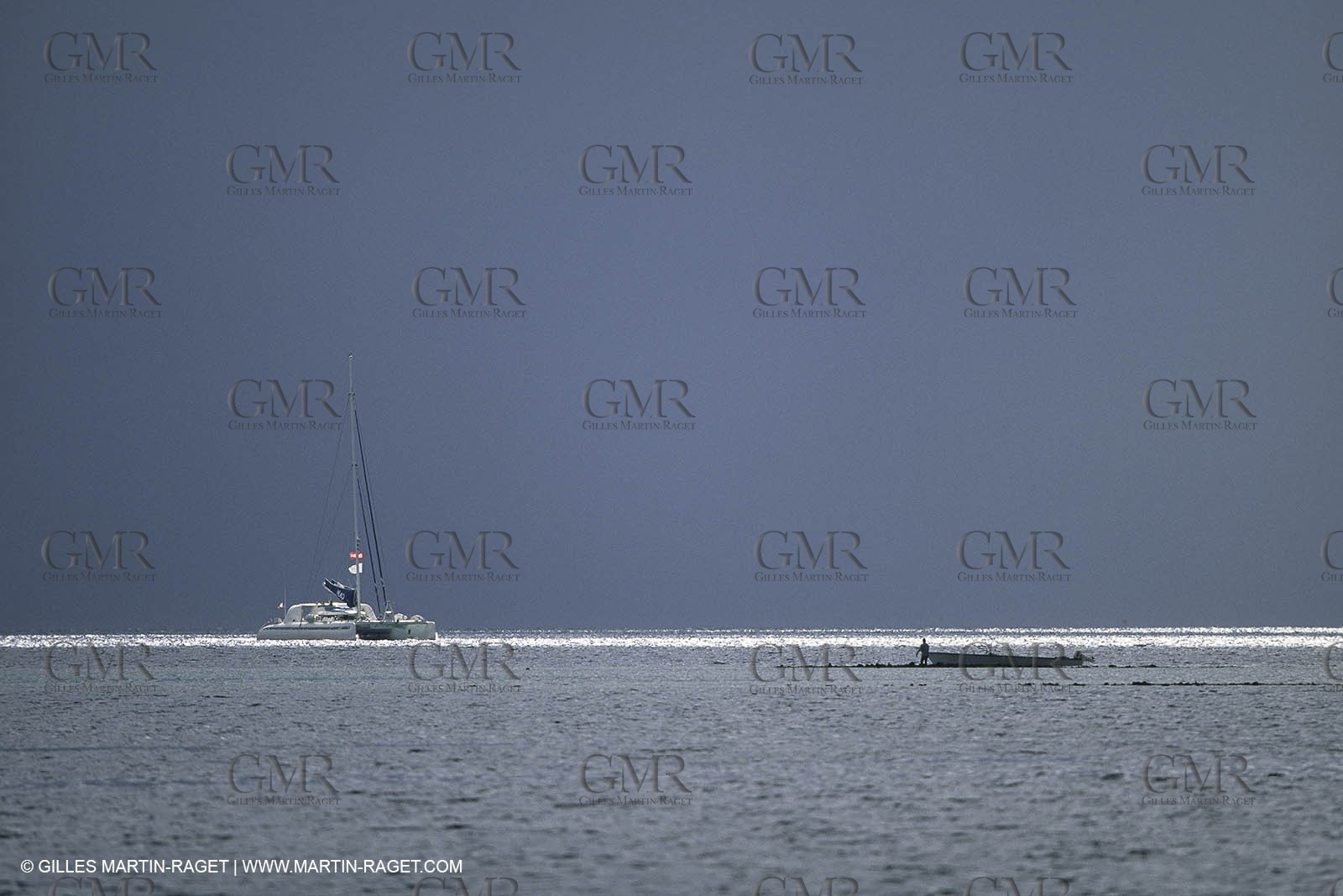 Sailing, cruising, multihull at the mooring