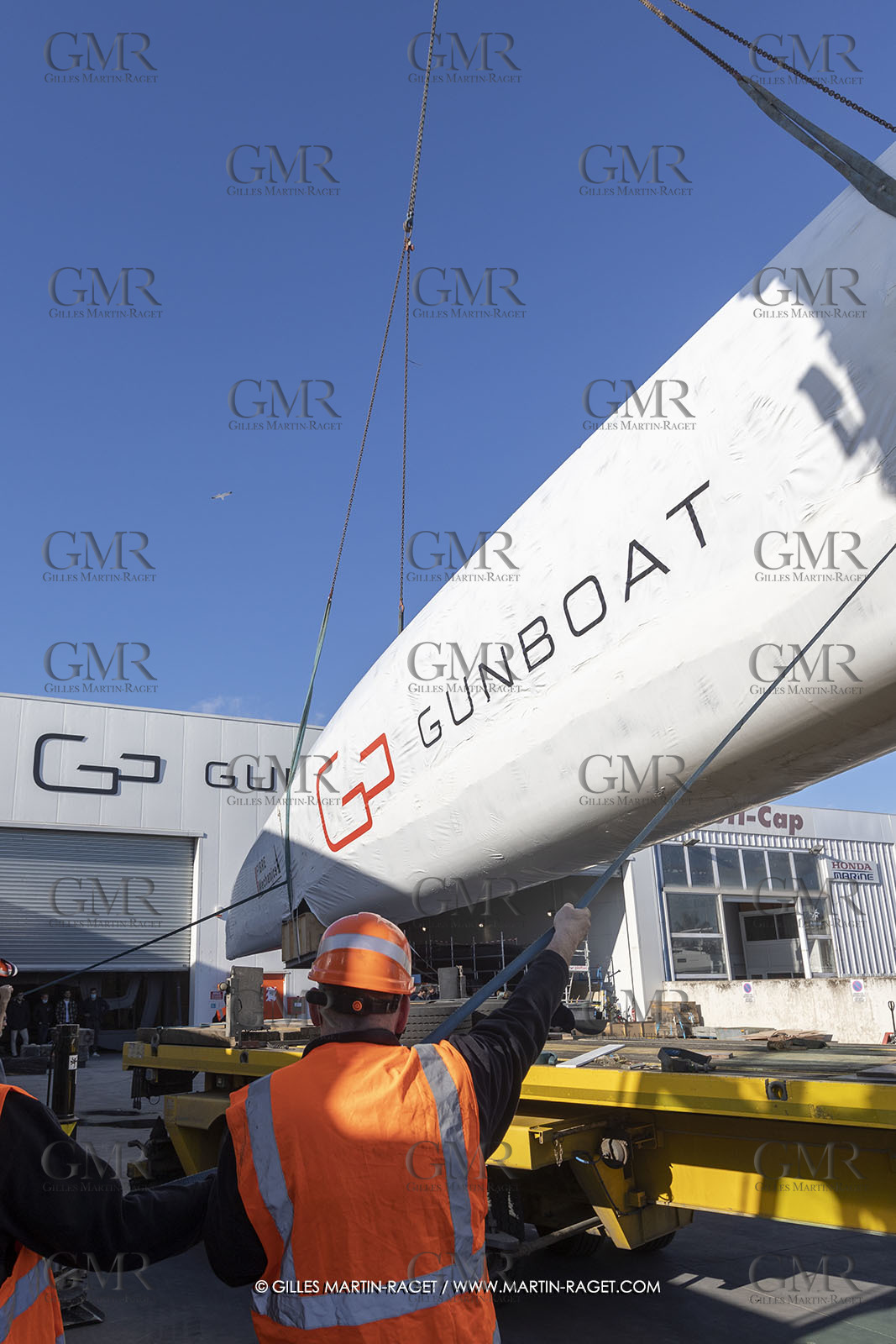 15 02 2022, La Grande Motte (FRA), Gunboat 80  1 hulls delivery