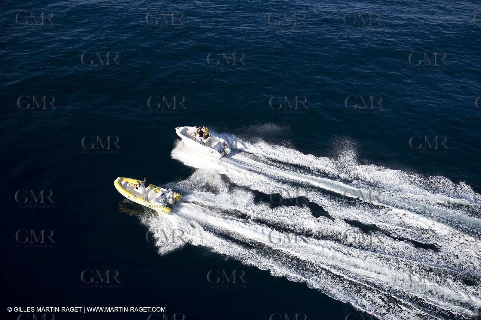 Motor boat running